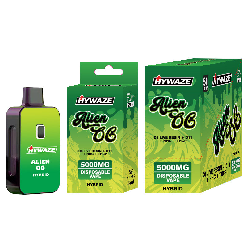 HYWAZE 5G Disposable Vape D8+D11+HHC+THCP (5 Units/Box- PRICE PER UNIT)