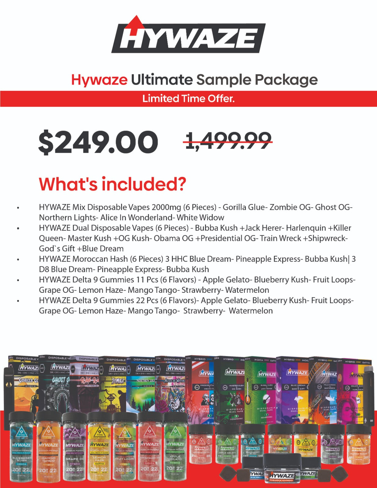 HYWAZE Wholesale Sample Package