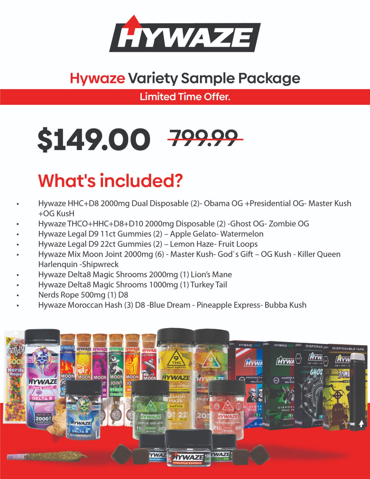 HYWAZE Wholesale Sample Package